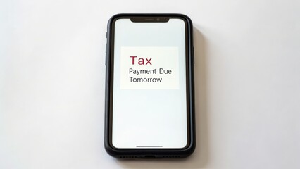 Fototapeta premium Tax payment reminder displayed on a smartphone screen.