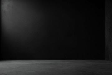 Dark room black wall gray floor minimalist empty space background