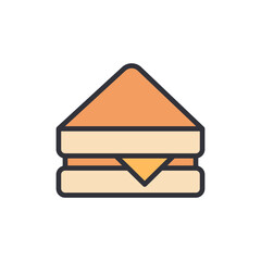 Sandwich colored icons, minimalist vector illustration ,simple transparent graphic element .Isolated on white background