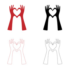 Heart-Shaped Hand Gestures in Bold Color Variations
