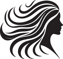 Stylized Woman Profile with Nature-Inspired Hair Design
