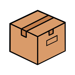 Sealed Brown Cardboard Box – Essential Packaging Illustration