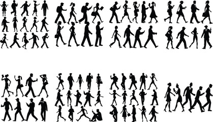 Fototapeta premium People Vector Silhoette Bundle Set Collection