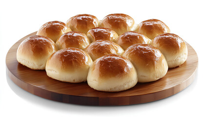 Three loaves of artisan sourdough bread with a crusty texture are arranged on a wooden board