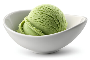 A white bowl of ice-cream .