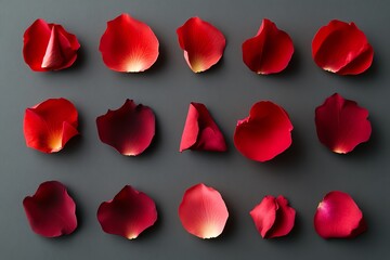 Scattered Rose Petals on Dark Background,Romantic and Elegant Still Life Photography
