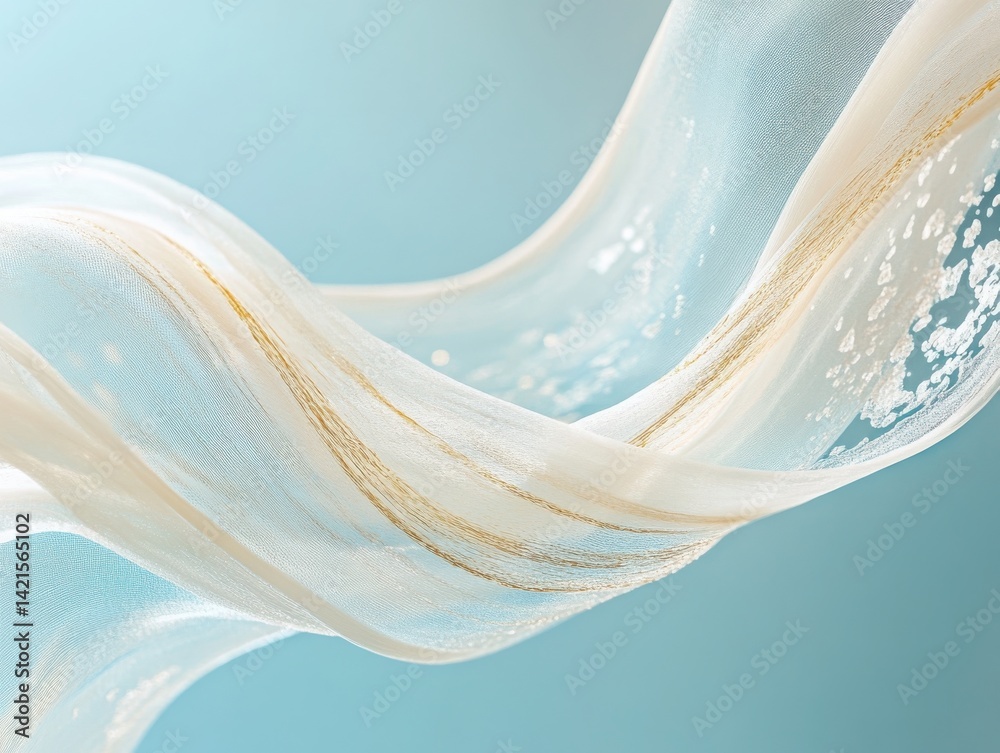Fototapete soft thread curves gently on a dreamy splashed background