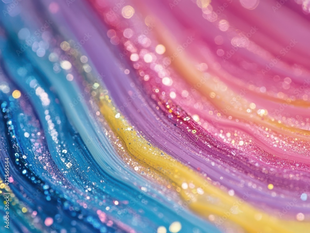 Fototapete dreamy splash effect with a curving soft thread element