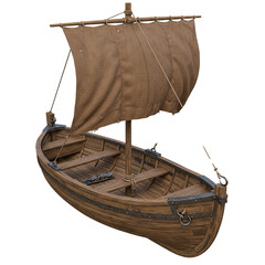 3d old boat isolated