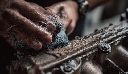 Cleaning Engine Parts: A Detailed Guide to Thoroughly Cleaning Metal Components with Soap and Sponge