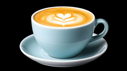 Pastel Blue Coffee Cup with Latte Art