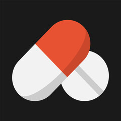Drug and medicine icon in flat style. Modern and minimalist health icon
