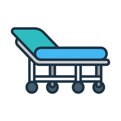 Patient bed icon in solid line style. Modern and minimalist health icon