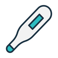 Thermometer icon in solid line style. Modern and minimalist health icon