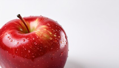 Red Apple Freshness: A crisp, juicy red apple glistening with droplets, a symbol of health, vitality, and the simple pleasures of nature.
