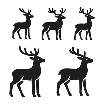 simple minimalist deer head on white background,Simple vector icons,Vector illustration