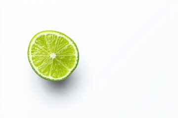 Fresh lime slice, vibrant green, juicy interior