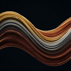 Dynamic Wave of Colors: A Mesmerizing Display of Flowing Metallic Tones Creating a Captivating Visual Experience Against a Dark Background.