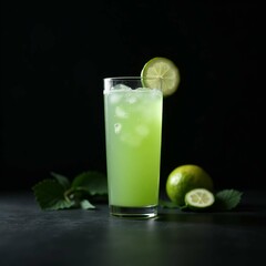 Cucumber juice with lemon, summer drinks, refreshing drinks 