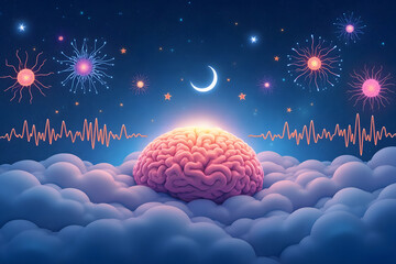 Abstract Concept of Artificial Intelligence or Human Mind Expansion