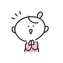 気づく笑顔の女性・ひらめく・発想