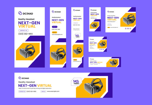 Virtual Reality Headset Web Banner Design