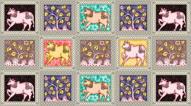 A beautiful kalmkari Pichwai design art work.........