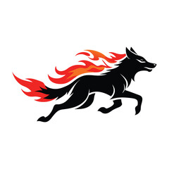 Mystical wolf silhouette designs in nature scenes with spiritual, emotional and tribal elements vector illustration