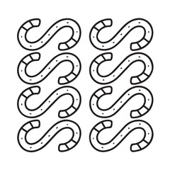 Fototapeta premium Comfy Patterns Coloring Pages for Adults and Kids, Bold and Easy Coloring Page, Simple and Big Designs, Line Art Victor Illustration, Black and White