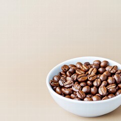 Fototapeta premium A beautifully crafted bowl filled with premium quality coffee beans showcasing their natural color
