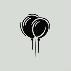 Iconic black balloons in minimalistic style against a light background  