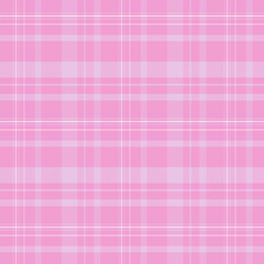Plaid with twill weave repeat pattern.Gingham checkered tartan seamless pattern in pink.Vector illustration texture background design for fabric and prints.