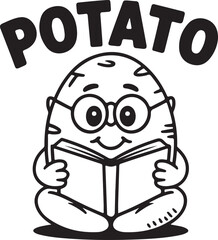International potato day of Vector Illustration | national potato day celebration | creative concepts of raw potato | National Potato Day Icon with Smiling Cartoon Potato Illustration