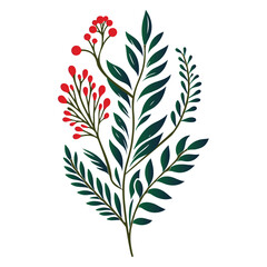 A trendy botanical vector on a white background