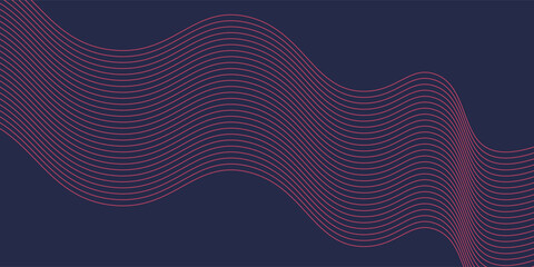 Thin line wavy background. Abstract black lines wave curve motion on white background vector. Red abstract wave thin curved lines graphic for design