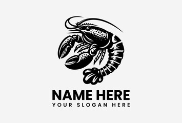 Minimalist lobster vector logo icon, clean marine seafood symbol with elegant and modern design