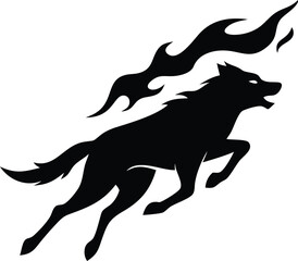 Mystical wolf silhouette designs in nature scenes with spiritual, emotional and tribal elements vector illustration