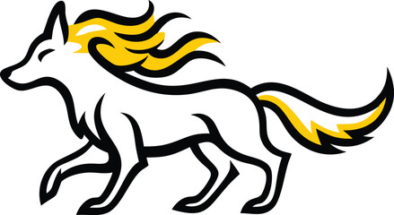 Mystical wolf silhouette designs in nature scenes with spiritual, emotional and tribal elements vector illustration