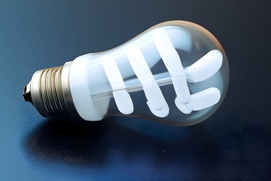 Compact Fluorescent Light Bulb Closeup Photography