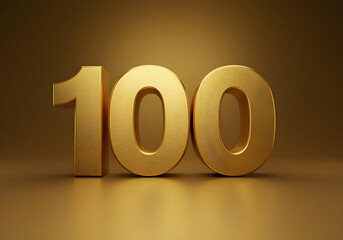 premium 3d rendered golden number 100 on metallic bronze background for centennial celebration and corporate milestone
