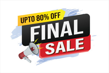 final sale word mega phone concept vector illustration and 3d style, landing page, template, ui, web, mobile app, poster, banner, flyer, background, gift card, coupon, label, wallpaper

