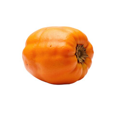 A vibrant orange pumpkin with a small stem, perfect for autumn decor or cooking.