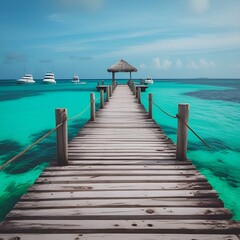 Obraz premium wooden pier on the ocean