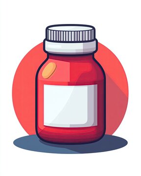 recommend clip art: Colorful sauce bottle with blank label design.