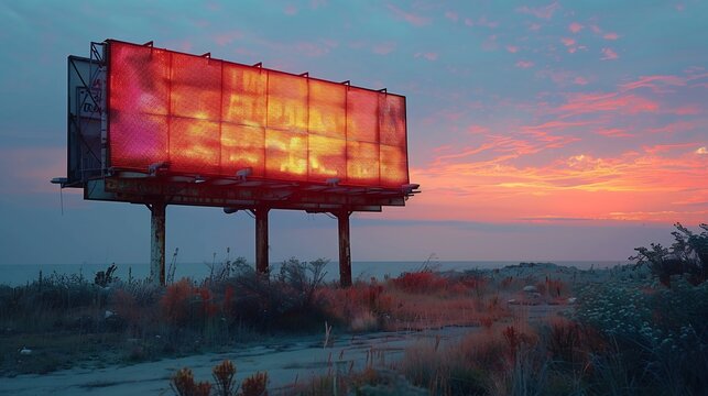 Futuristic billboard marketing campaign focusing Outdoor Advertising Advertising Billboard hyper realistic depiction of Advertising LED Billboards their effectiveness set against a white background