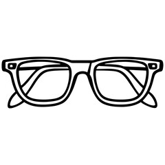 Fototapeta premium Black and white vector illustration of eyeglasses. Ideal for engraving, print, logo, book illustrations, and creative design projects