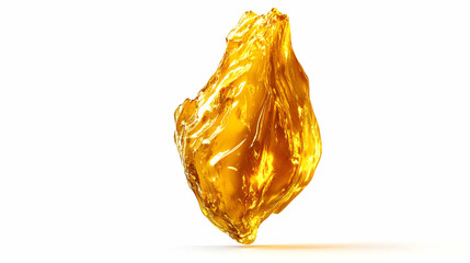 Abstract Golden Liquid Shape on White Background