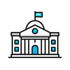 Government Building Icon Representing Regulatory Authority and Public Administration