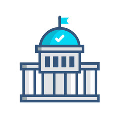 Government Building Icon Representing Regulatory Authority and Public Administration
