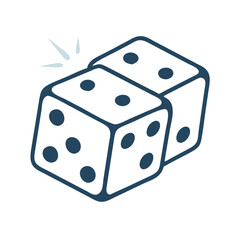 Magic Dice Icon Representing Element of Chance and Fantasy Probability